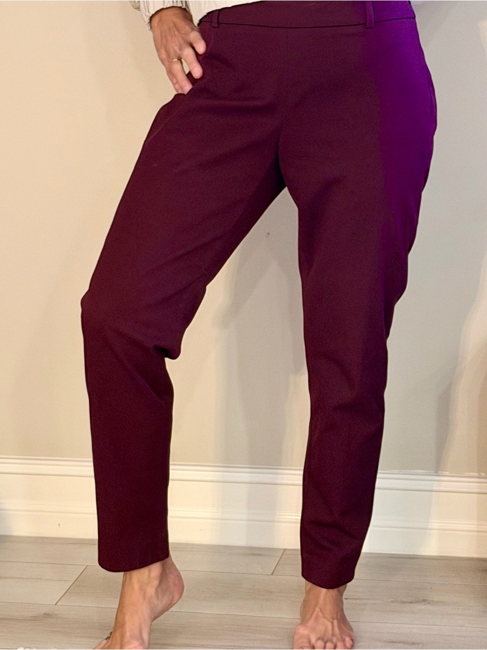Cynthia Rowley Plum Cropped Tapered Pants